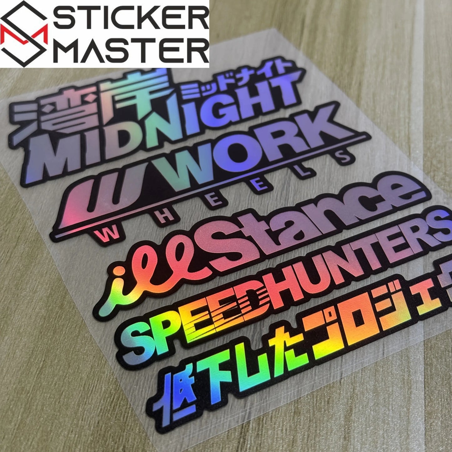 JDM Sticker Seti | Midnight Work Speedhunters Holografik Decal (5 Parça) Sticker Master