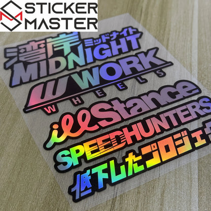 JDM Sticker Seti | Midnight Work Speedhunters Holografik Decal (5 Parça) Sticker Master