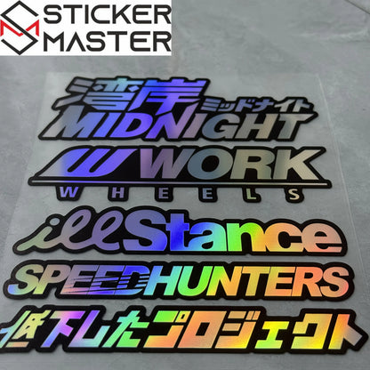 JDM Sticker Seti | Midnight Work Speedhunters Holografik Decal (5 Parça) Sticker Master