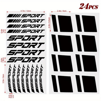 24 Parça Jant Çıkartma Seti Sport Şerit Sticker | Sticker Master - Sticker Master