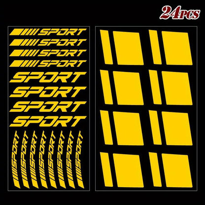 24 Parça Jant Çıkartma Seti Sport Şerit Sticker | Sticker Master - Sticker Master