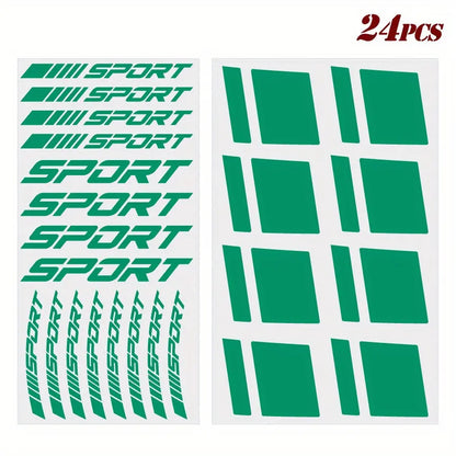 24 Parça Jant Çıkartma Seti Sport Şerit Sticker | Sticker Master - Sticker Master