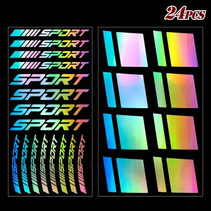 24 Parça Jant Çıkartma Seti Sport Şerit Sticker | Sticker Master - Sticker Master