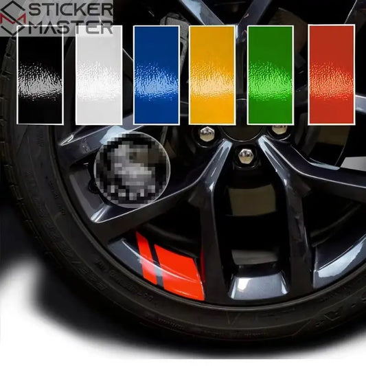 Jant Sticker Seti | Sportif Jant Göbeği Arası Şerit Decal (6 Adet) Sticker Master