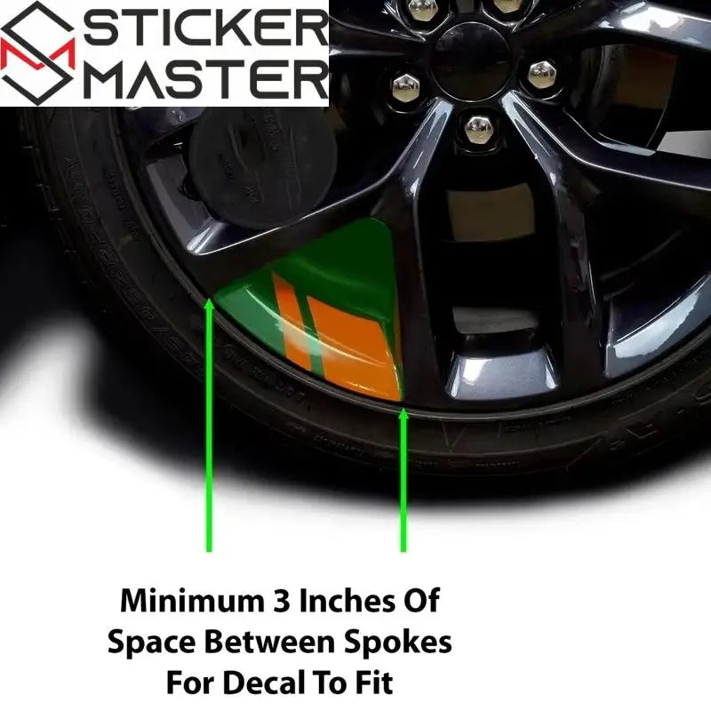 Jant Sticker Seti | Sportif Jant Göbeği Arası Şerit Decal (6 Adet) Sticker Master