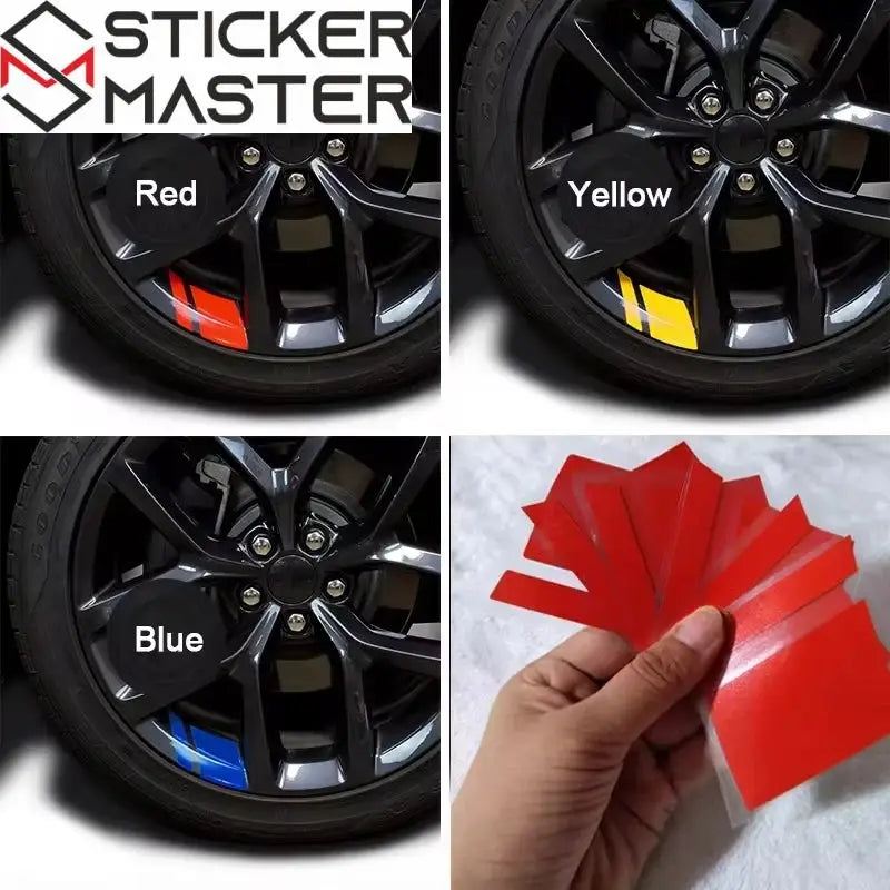Jant Sticker Seti | Sportif Jant Göbeği Arası Şerit Decal (6 Adet) Sticker Master