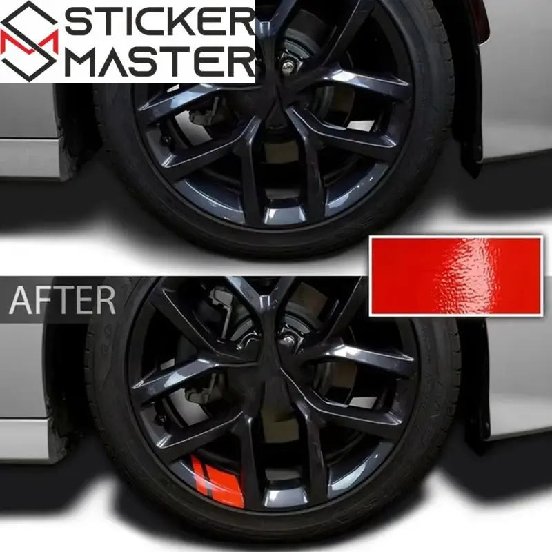 Jant Sticker Seti | Sportif Jant Göbeği Arası Şerit Decal (6 Adet) Sticker Master