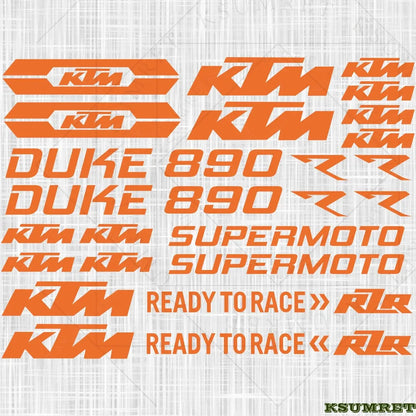 KTM Duke 890 Sticker Seti Su Geçirmez | Sticker Master
