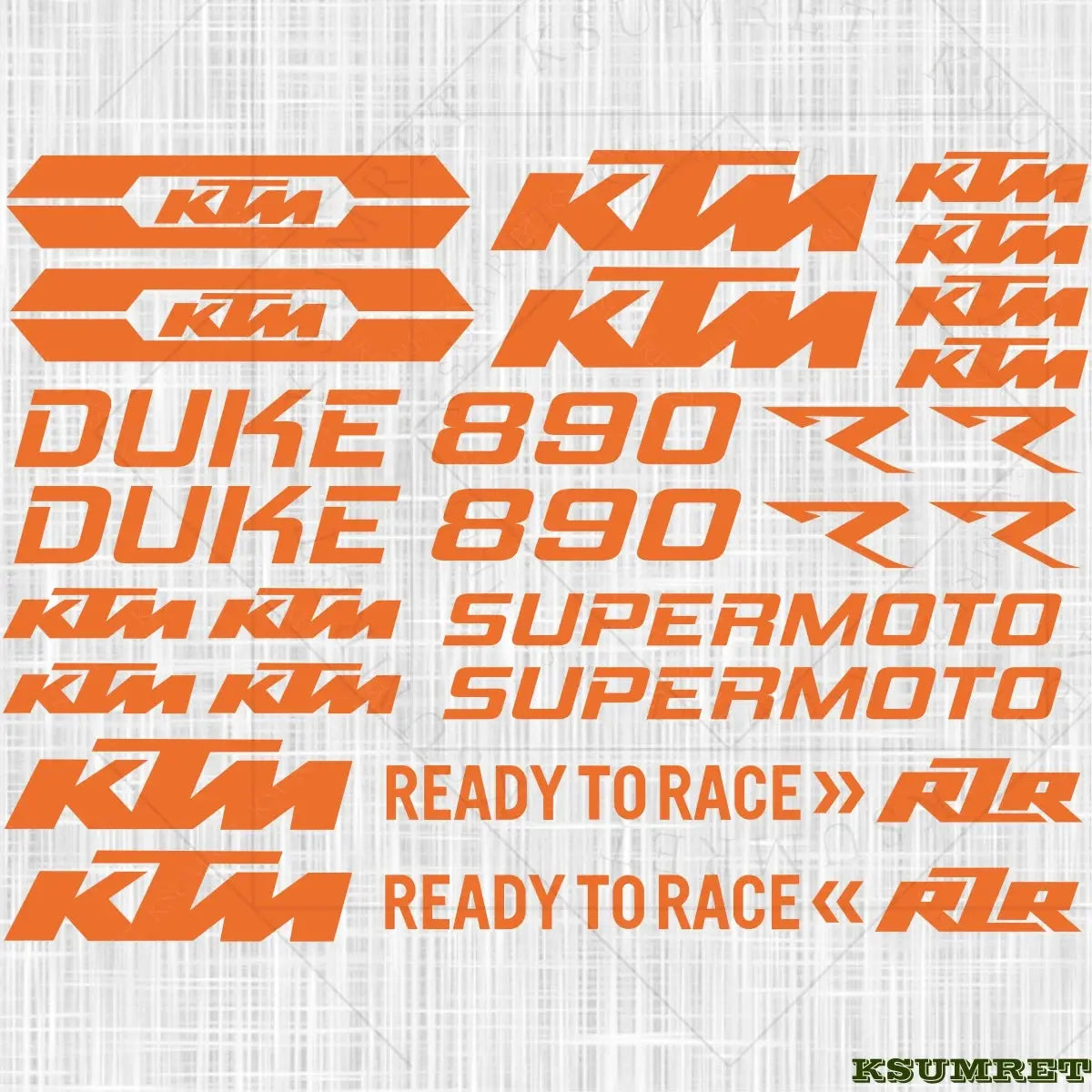 KTM Duke 890 Sticker Seti Su Geçirmez | Sticker Master