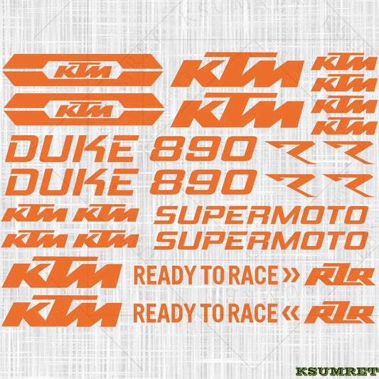 KTM Duke 890 Sticker Seti Su Geçirmez | Sticker Master