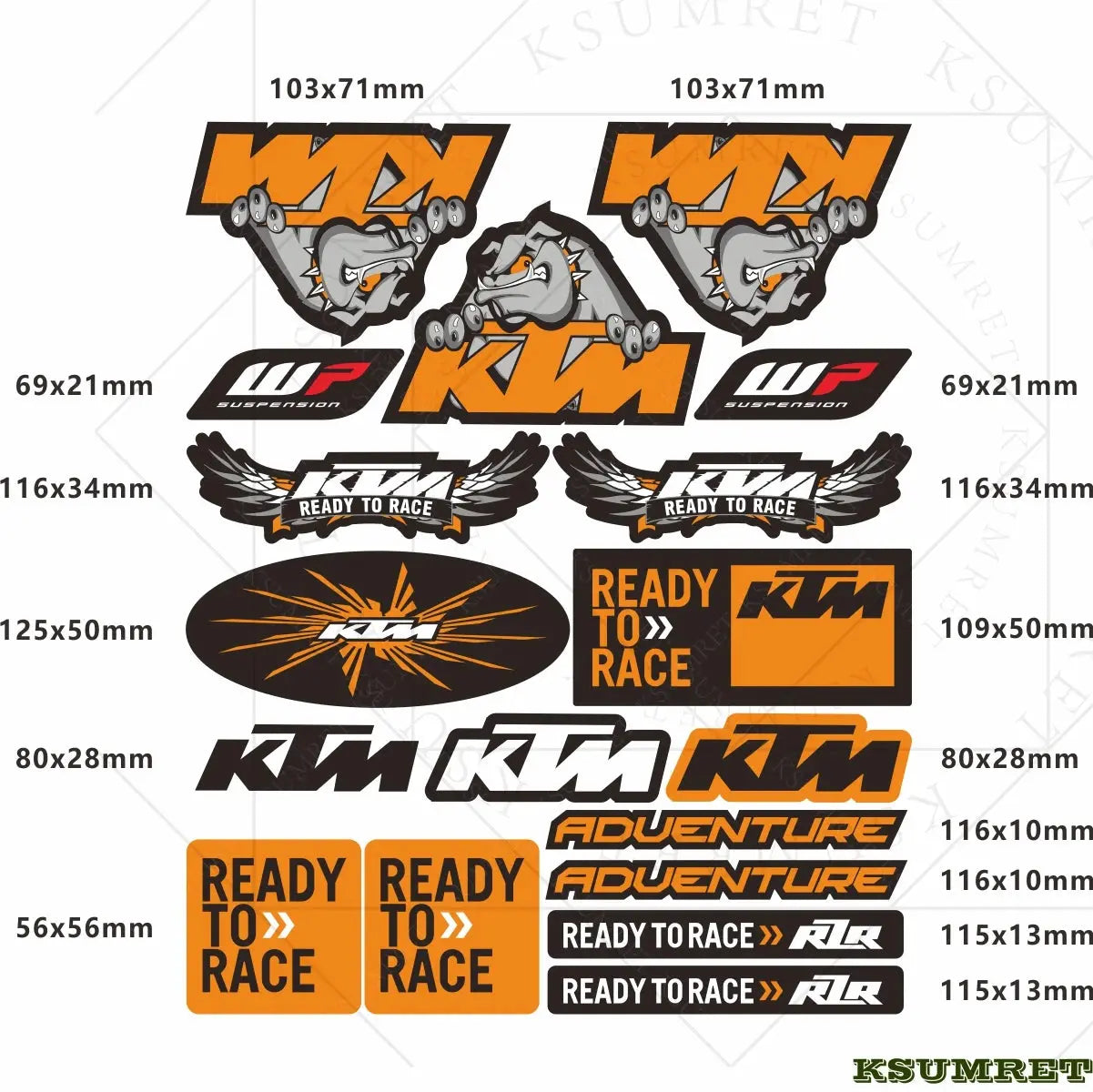 KTM Ready To Race Sticker Seti Su Geçirmez | Sticker Master Sticker Master