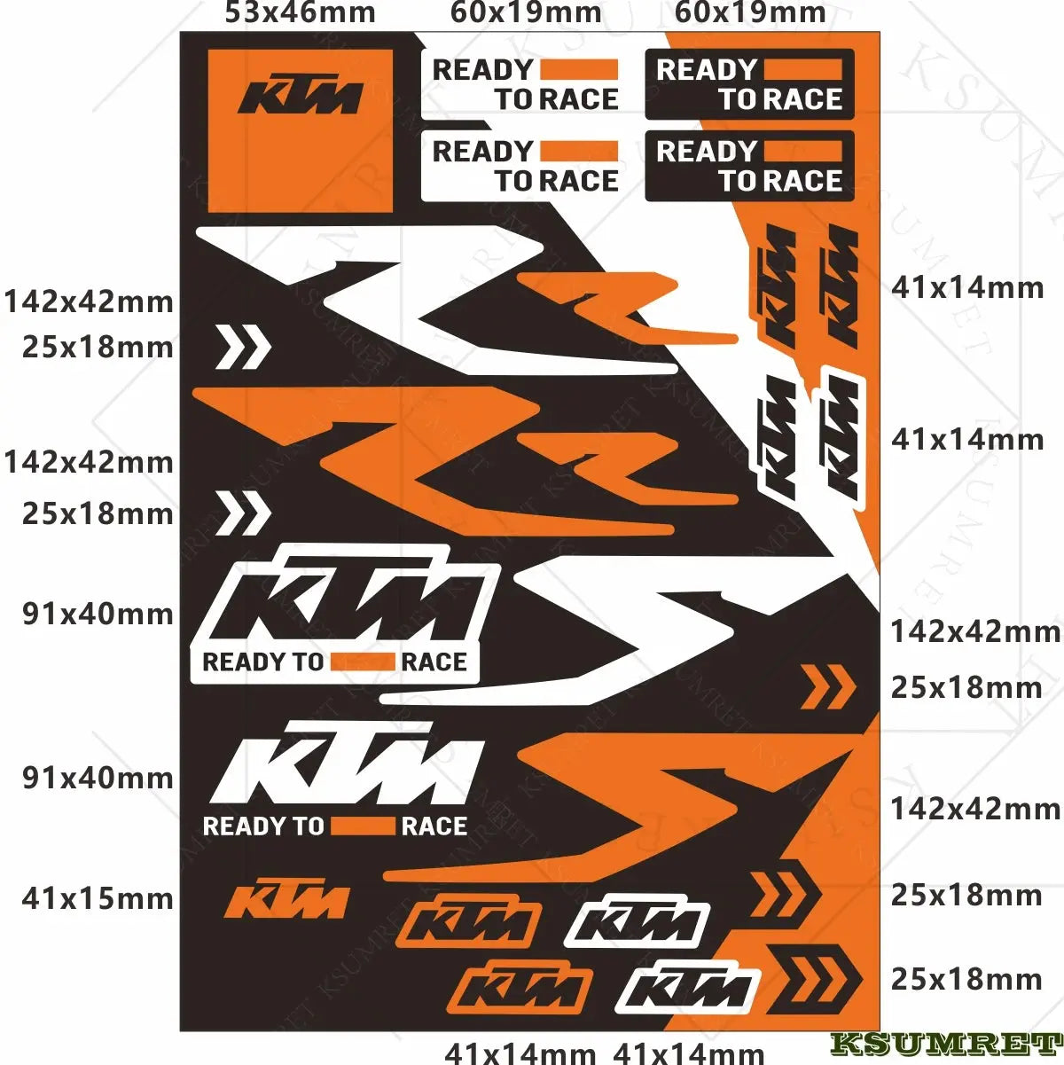 KTM Ready To Race Sticker Seti Su Geçirmez | Sticker Master Sticker Master