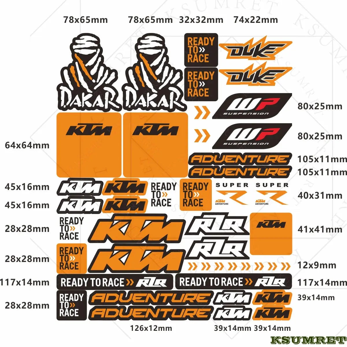 Sticker Master Ktm Sticker Set Motor Oto Araç Çıkartma Etiket - Sticker Master