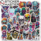 Kafatası Sticker Seti (52 Adet) | Neon & Graffiti Sanatı| Sticker Master