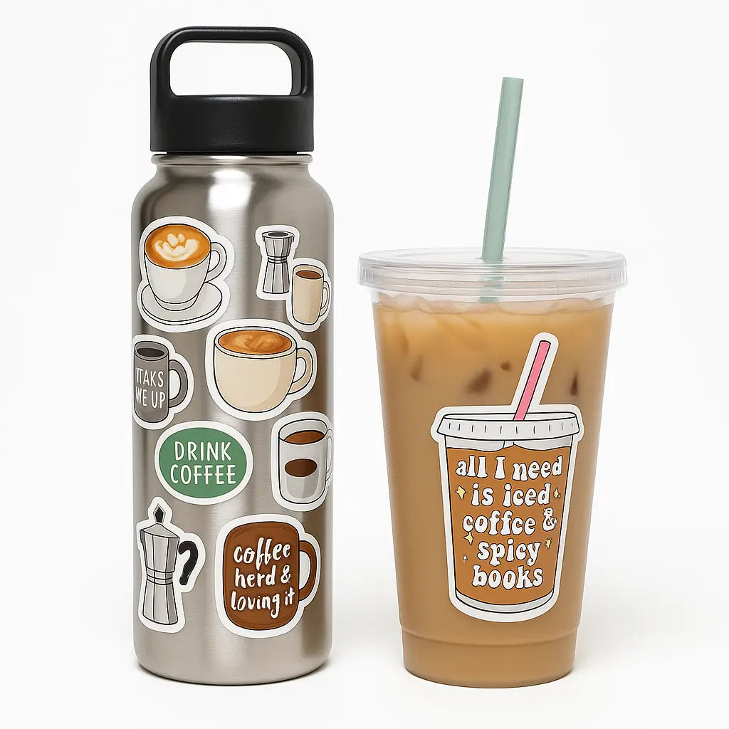 Sticker Master 50’li Kahve Temalı Sticker Seti – Su Geçirmez Kawaii Vinyl Çıkartmalar (Laptop, Defter, Kaykay, Bisiklet, Bavul) | 14+ - Sticker Master