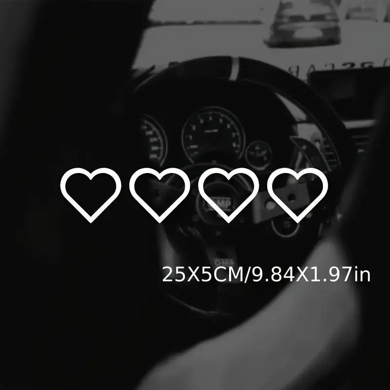 Renkli Kalp Şeridi Araba Stickerı | Sticker Master - Sticker Master