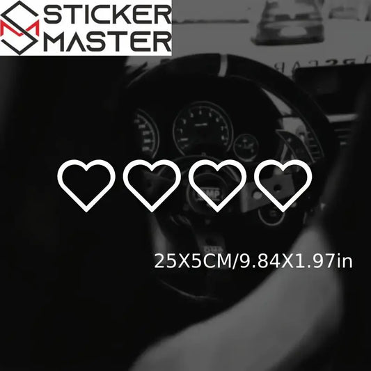 Renkli Kalp Şeridi Araba Stickerı | Sticker Master - Sticker Master