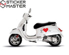 Kalpli Vespa Sticker Love Tasarım 15 cm | Sticker Master