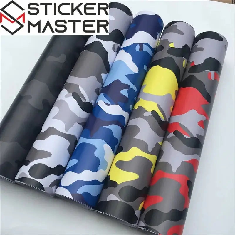 Kamuflaj Kaplama Folyosu | Arctic Snow ve Black Camo Araç ve Laptop Vinili Sticker Master