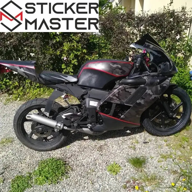 Kamuflaj Kaplama Folyosu | Arctic Snow ve Black Camo Araç ve Laptop Vinili Sticker Master