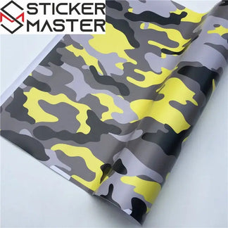 Kamuflaj Kaplama Folyosu | Arctic Snow ve Black Camo Araç ve Laptop Vinili Sticker Master