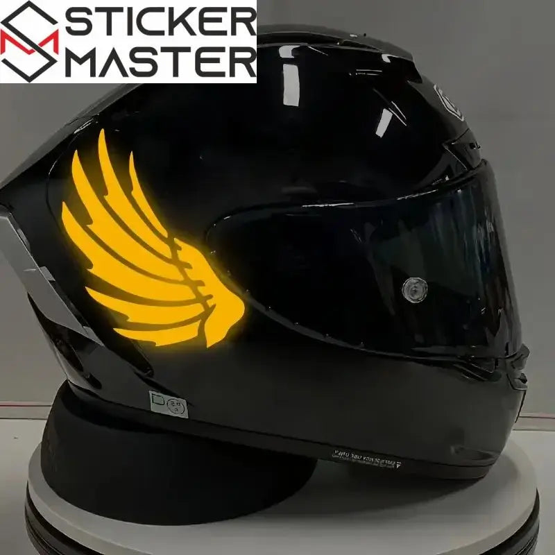 Kanat Sticker Seti | Kırmızı Yarışçı Kanatları Kask Dekoru (16x8 cm) Sticker Master