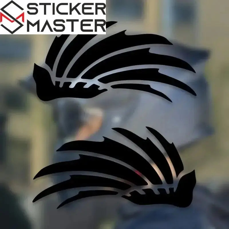 Kanat Sticker Seti | Kırmızı Yarışçı Kanatları Kask Dekoru (16x8 cm) Sticker Master