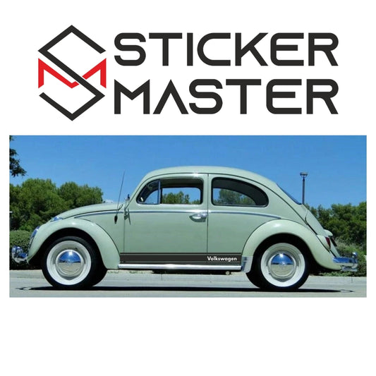 Sticker Master VW Kapı Şerit Sticker Set-4 – Sağ ve Sol Set (Volkswagen Yazılı, Klasik Vosvos Uyumlu)