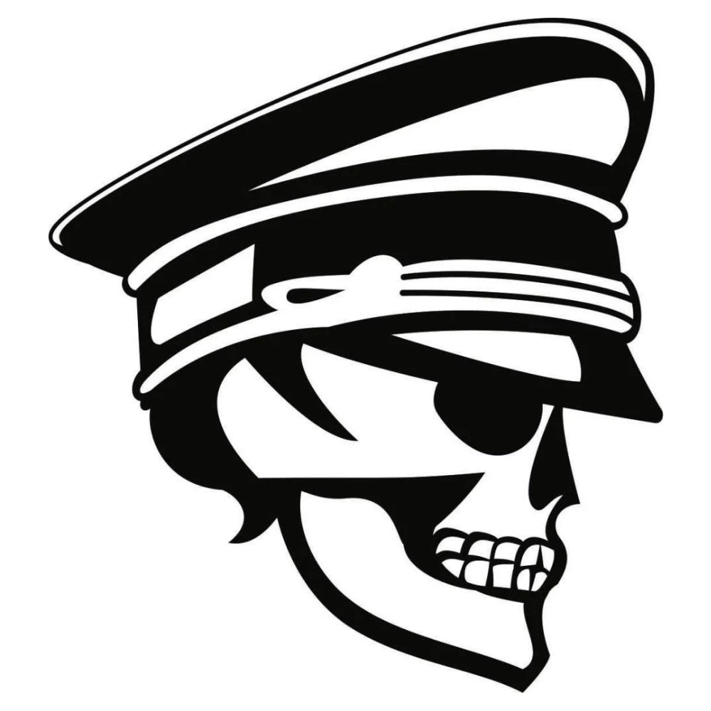 Sticker Master Kaptan Kuru Kafa Sticker – Motor, Kask, Laptop, Araba, Oto Araç İçin Dayanıklı Etiket Decal 15 Cm