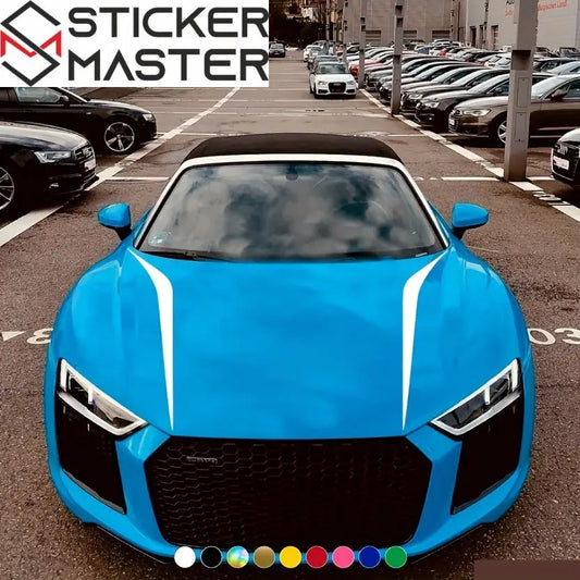 Kaput Şerit Sticker Seti | Universal Yarış Çizgileri Oto Decal (2 Adet)