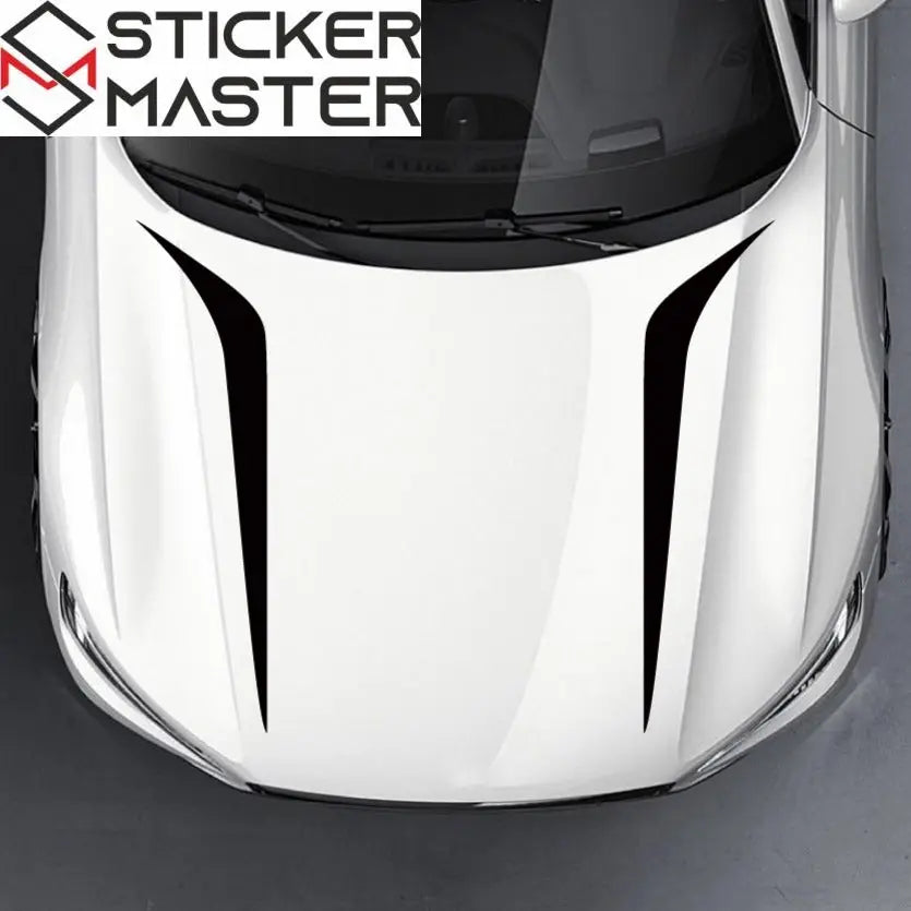 Kaput Şerit Sticker Seti | Universal Yarış Çizgileri Oto Decal (2 Adet)