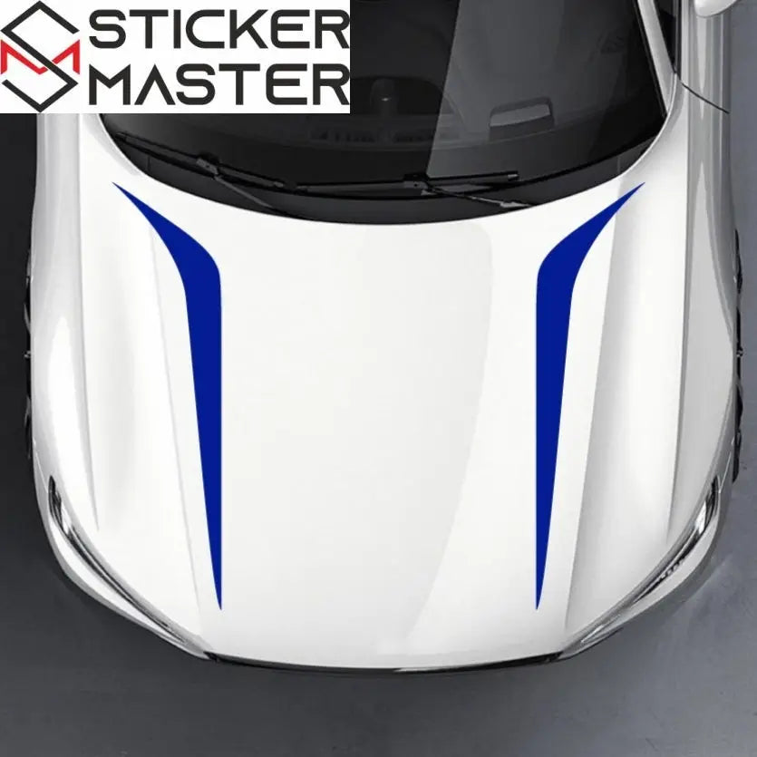 Kaput Şerit Sticker Seti | Universal Yarış Çizgileri Oto Decal (2 Adet)