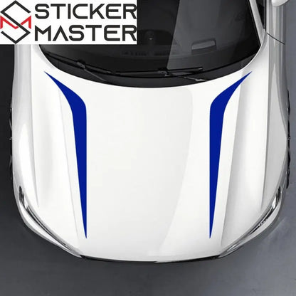 Kaput Şerit Sticker Seti | Universal Yarış Çizgileri Oto Decal (2 Adet)