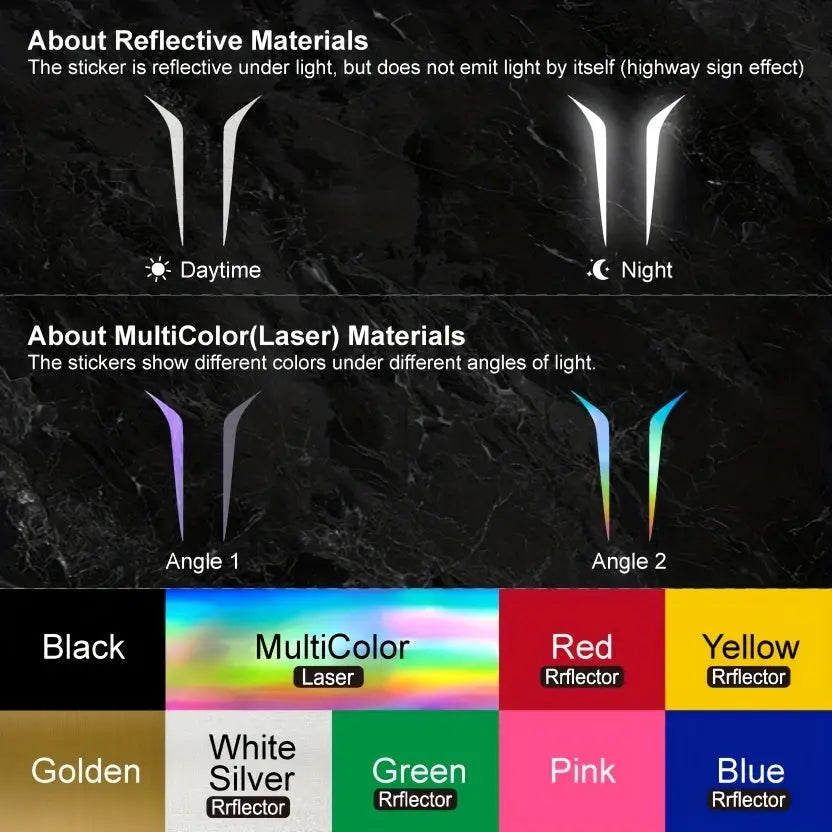 2pcs High-Gloss Blue & Black Vinyl Car Decals - Universal Fit, Self-Adhesive, Durable Striped Body Stickers for DIY Auto Styling - Perfect for Hood, Bumper, or Window Decoration, Automotive Decals Sticker Master
