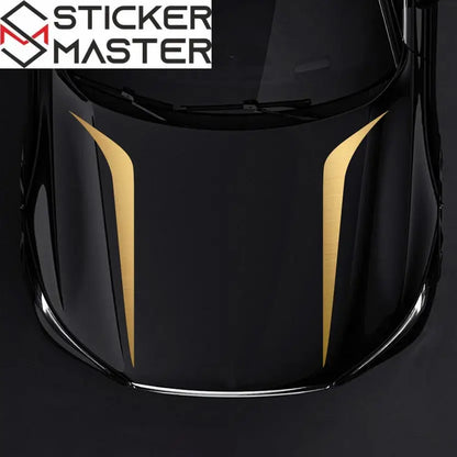 2pcs High-Gloss Blue & Black Vinyl Car Decals - Universal Fit, Self-Adhesive, Durable Striped Body Stickers for DIY Auto Styling - Perfect for Hood, Bumper, or Window Decoration, Automotive Decals Sticker Master
