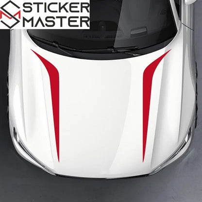 2pcs High-Gloss Blue & Black Vinyl Car Decals - Universal Fit, Self-Adhesive, Durable Striped Body Stickers for DIY Auto Styling - Perfect for Hood, Bumper, or Window Decoration, Automotive Decals Sticker Master