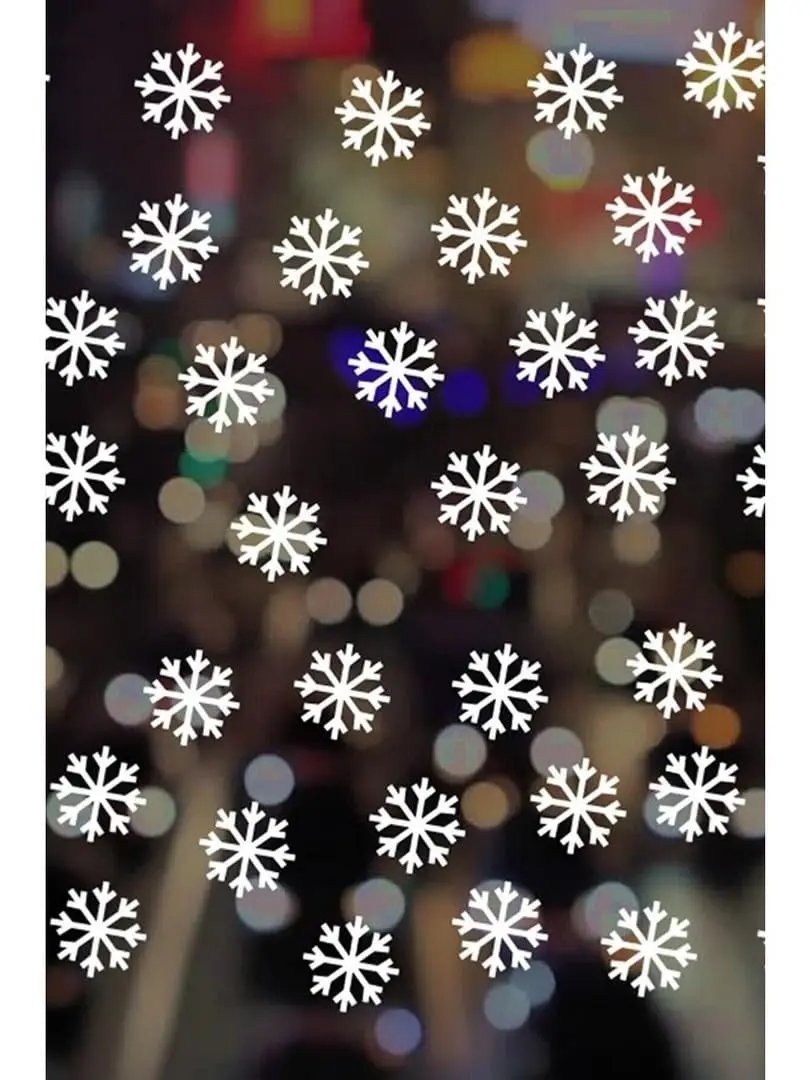 Sticker Master 40 Adet Beyaz Kar Tanesi Cam Kış Sticker - Yılbaşı Sticker- Yılbaşı Dekoru Etiket Çık