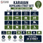 Karavan Depolama Etiket Seti - 24 Parça | Sticker Master