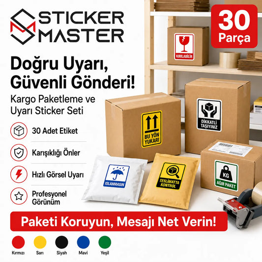 Kargo Paketleme ve Uyari Sticker Seti 30 Parca ads