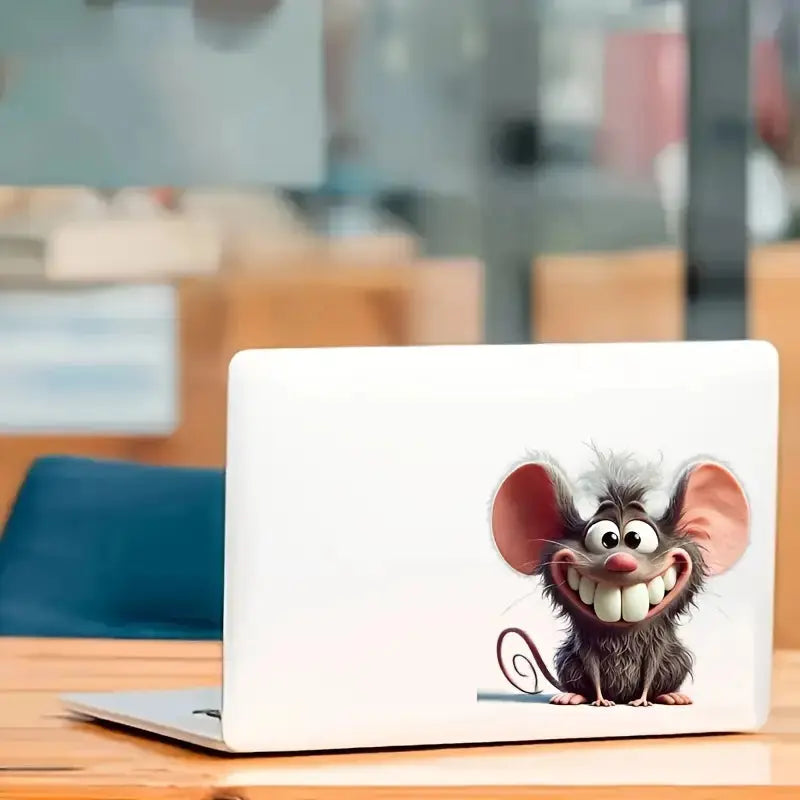 Sticker Master Karikatür Fare Sticker - 6 inç - 15 Cm | Laptop, Araç, Cam, Kupa ve Yüzeyler İçin - Sticker Master