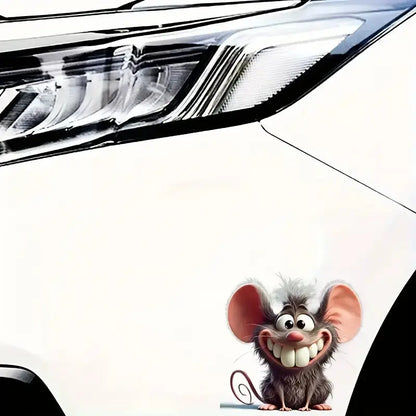 Sticker Master Karikatür Fare Sticker - 6 inç - 15 Cm | Laptop, Araç, Cam, Kupa ve Yüzeyler İçin - Sticker Master