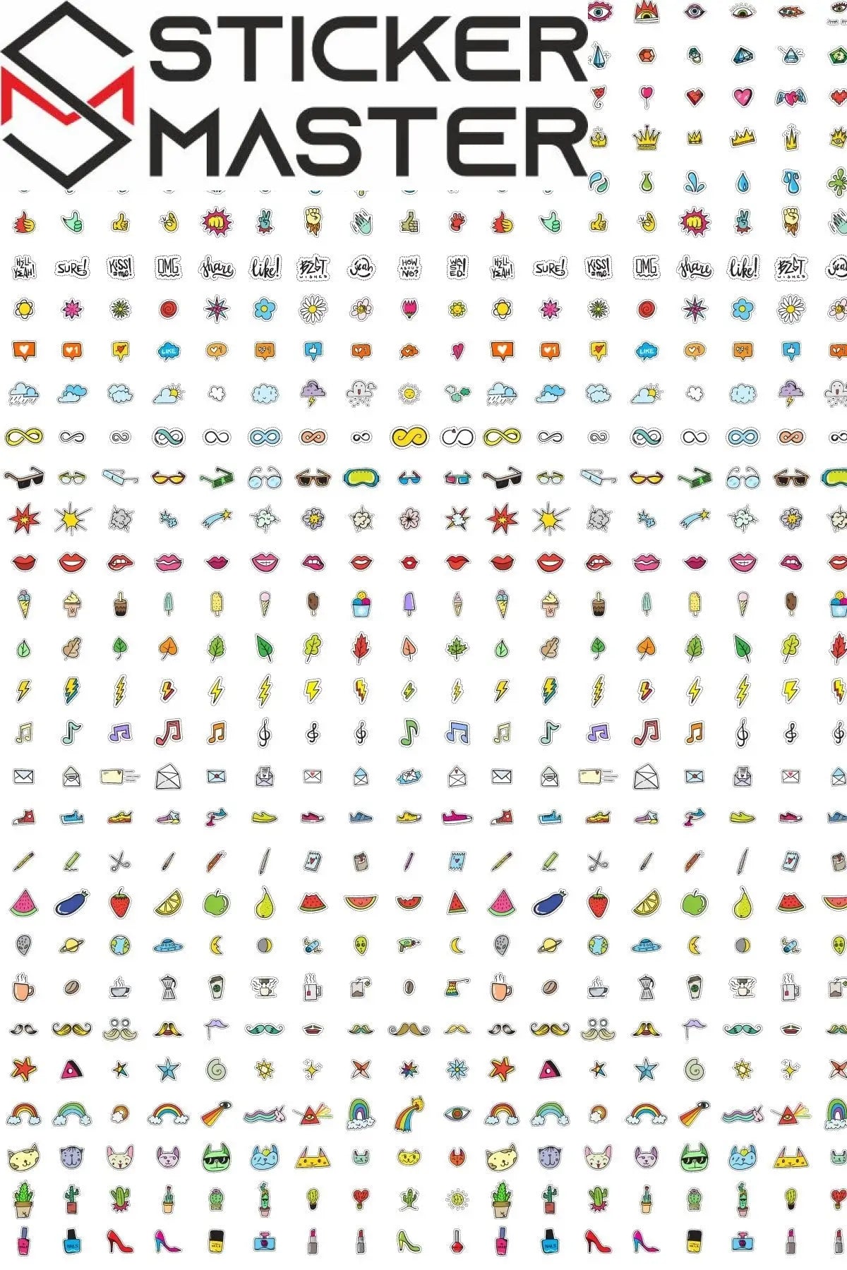 Sticker Master 300 Adet Karışık Sticker Pack Graffiti Araba Stickers Motor Bisiklet Laptop Sticker Etiket Çıkartma