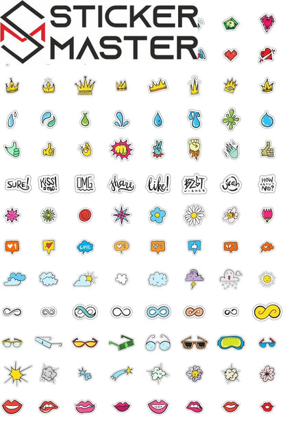 Sticker Master 300 Adet Karışık Sticker Pack Graffiti Araba Stickers Motor Bisiklet Laptop Sticker Etiket Çıkartma