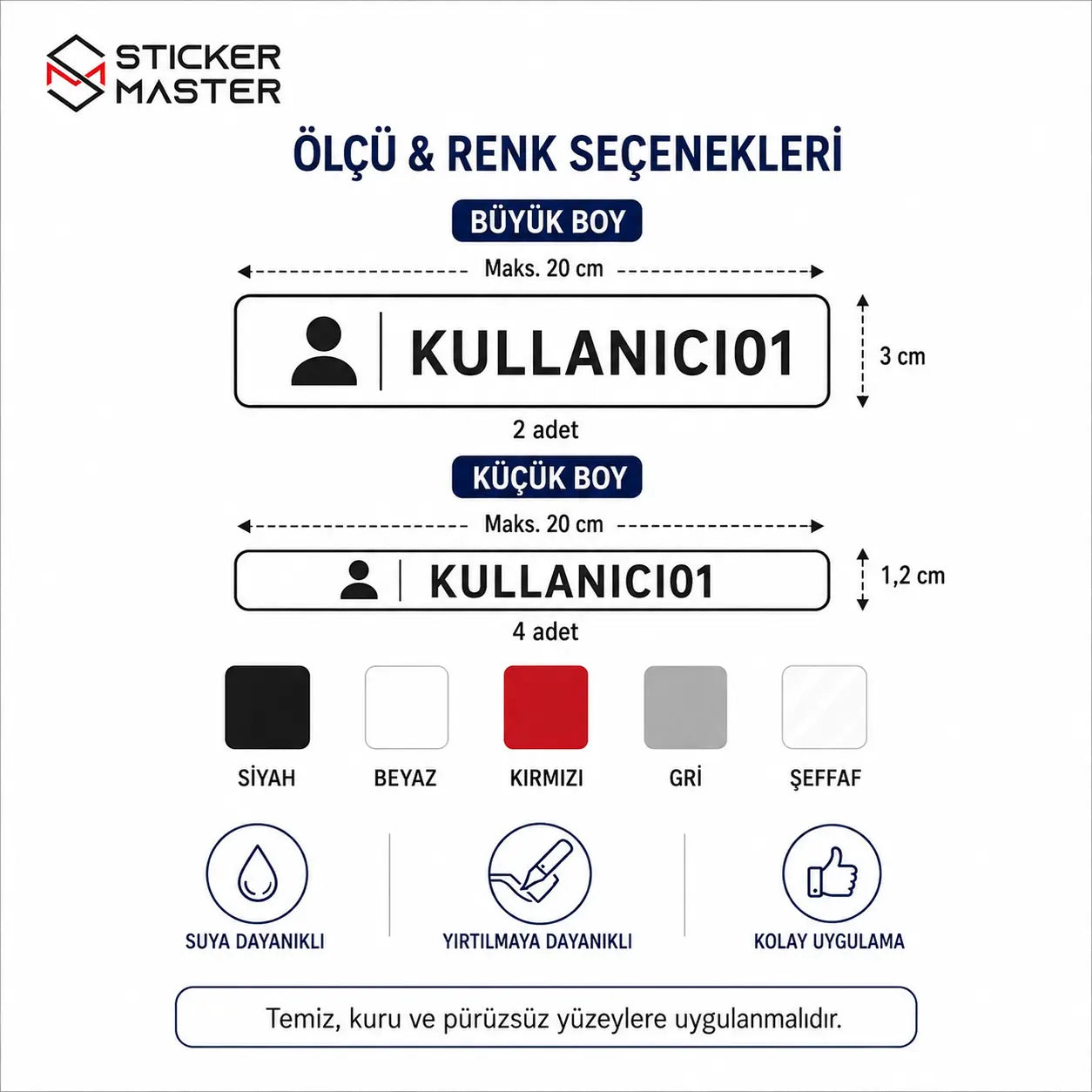 Karma Sosyal Medya Sticker Etiket Seti 6 Parca icerik