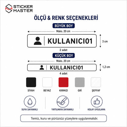 Karma Sosyal Medya Sticker Etiket Seti 6 Parca icerik