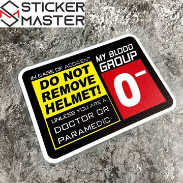 Helmet Compatible Blood Type Sticker | Safe
