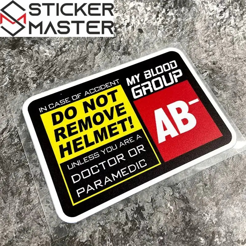 Helmet Compatible Blood Type Sticker | Safe