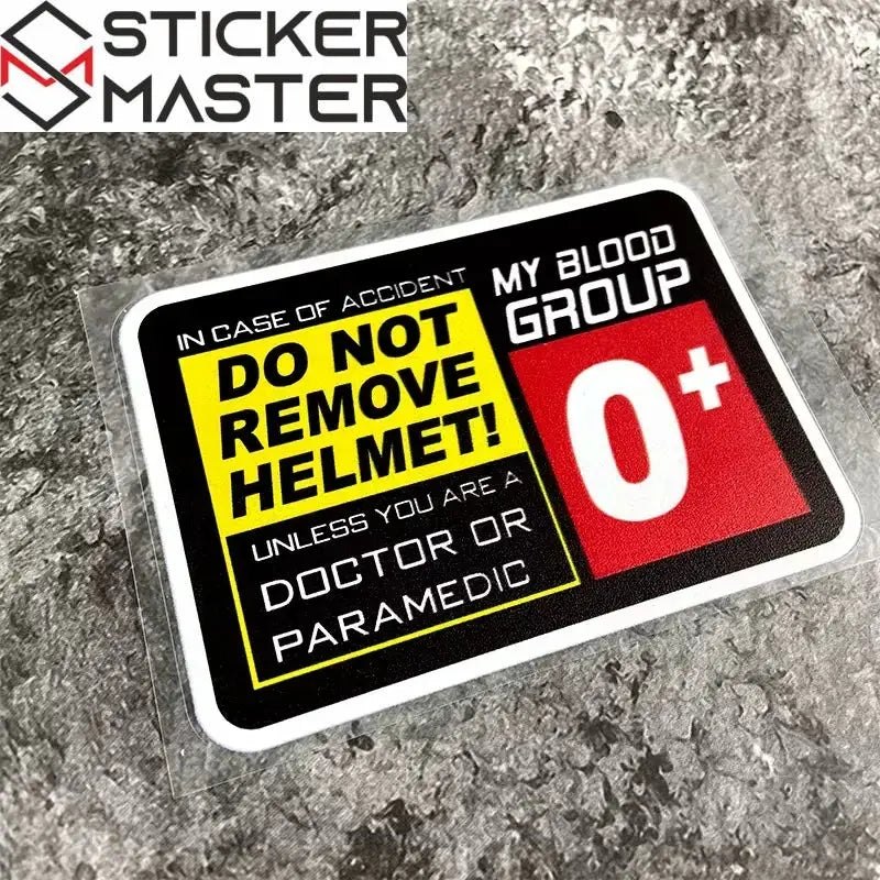 Helmet Compatible Blood Type Sticker | Safe