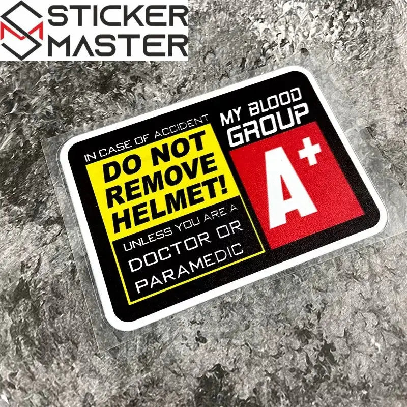 Helmet Compatible Blood Type Sticker | Safe