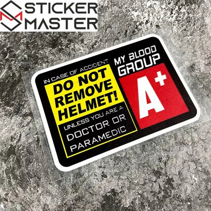 Helmet Compatible Blood Type Sticker | Safe